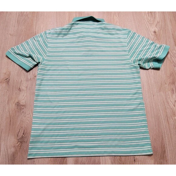 Nike Golf Men's Polo Textured green peach striped size Large - Picture 2 of 6